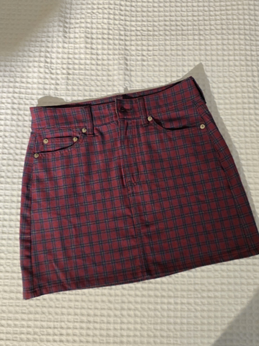 Plaid Red Mini Skirt